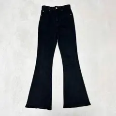 MOUSSY マウジー ハイウエスト モーション フレア デニム 24 黒