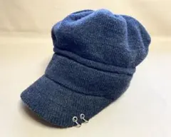 ニットキャスケット（メタルリング付き）ダークグレー