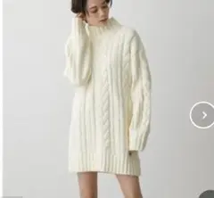 【AZUL by moussy】美品　シェニール ケーブル ミニ ワンピース　M