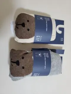 GAP くまさんケーブルニットタイツ　2枚セット