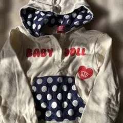 BABY DOLL 140 ドット柄フード付きパーカー