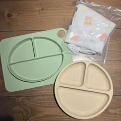 ベビー離乳食　お皿　シリコンプレート吸盤　2セットおまけつき