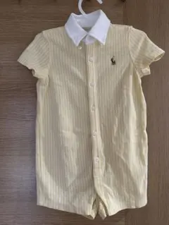 イエローストライプ ロンパース 9M73/48(日本サイズ6-9ヶ月75㎝相当）