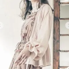 【新品未使用】アクシーズファム♡抑揚シフォンルーズカーデ♡生成り