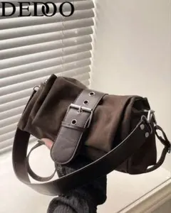 【新品】ベルトデザイン ショルダーバッグ ブラウン