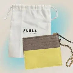 FURLA グレー イエロー カードケース