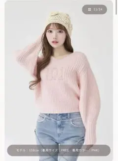 定価以下♡ ダーリッチ♡ ファンシービーズDDロゴボリュームニットトップス Darich（ダーリッチ） ニット セーター ファンシービーズDDロゴ