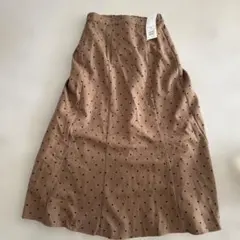 【ehka sopo】ブラウン ドットロングスカート サイズF【新品タグ付き】