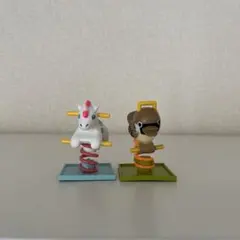 公園ゆらゆら遊具 ミニチュアフィギュア ガチャガチャ 2点セット
