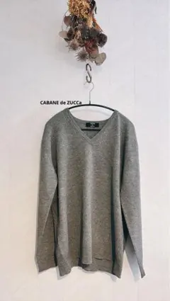 【シミあり】CABANE de ZUCCaカシミヤシルクセーター（グレー）