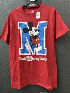 新品未使用タグ付き Disney ミッキーマウス Tシャツ Mサイズ レッド