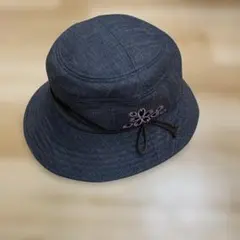 【宇野千代】ダークグレー フラワー刺繍 バケットハット56cmのサムネイル