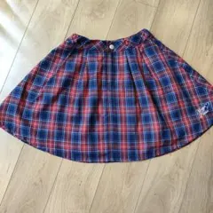 メゾピアノ　チェック柄　スカート　赤