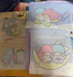 リトルツインスターズ　ファスナーケース　プチ巾着　フラットポーチ