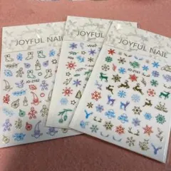 ネイルシール クリスマス 雪の結晶 3枚セット