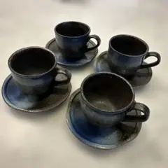 常滑焼デミタスカップ・ソーサー 4個セット