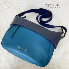 agnis.b ✨カメラバッグ　サコッシュ　オールレザー　バイカラー　保存袋付