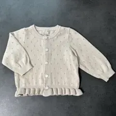 petit main プティマイン　フリル　カーディガン　80