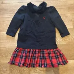 Ralph Lauren 長袖ワンピース 黒・赤チェック