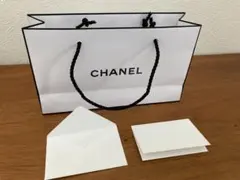 CHANEL ショップ袋 ＋ メッセージカード(封筒付き・二つ折り・無地白）