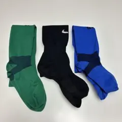 サッカーソックス 3足セット グリーン ブラック ブルー　NIKE,gol.