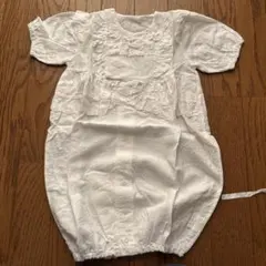 ホワイト ベビードレスと帽子 セット サイズ50