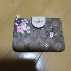 COACH 二つ折り財布 花柄