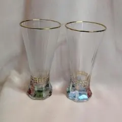 透明ガラス 八角形グラス 2個セット