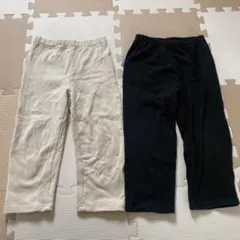 プティマイン　120サイズ　7部ズボンベージュとブラックの2点セット
