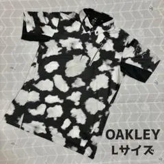 ♦︎OAKLEY ゴルフウェア ポロシャツ ボタンダウン スカル 総柄 白黒
