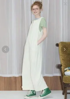 merlot 【裾ボタン付き】 フロントZIPルーズサロペットのサムネイル