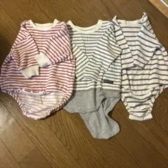 ボーダー　ロンパース　3点セット　70cm