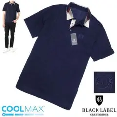 新品 M ブラックレーベル クレストブリッジ クールマックス 半袖ポロシャツ 紺