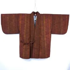 【美品】水屋着 上っ張り 身丈80裄64 羽織 作務衣 和装 ウール 紬 麻の葉