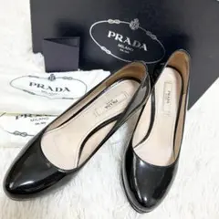 PRADA プラダ パテントレザー パンプス ブラック 箱・保存袋付きのサムネイル