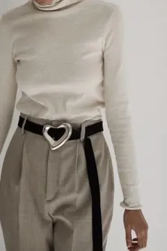 保存袋、タグ付】SEA BIG HEART SUED BELT (シルバー) - メルカリ