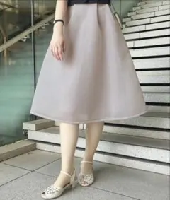 an another angelusシアークリノリンスカートピンクベージュのサムネイル