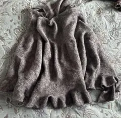 max mara ケープ　マント　羽織　フリル　グレー　ポンチョ