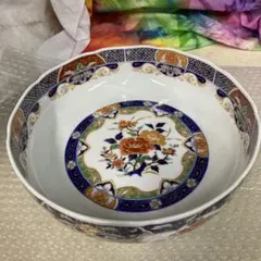 有田焼 飛鳥窯 古伊万里 大鉢 盛鉢 花鳥 色絵 間取花紋 菓子鉢 赤絵 和