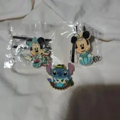 ミッキー・ミニー・スティッチ ピンバッジ 3個セット