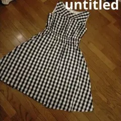 アンタイトル　ギンガムチェック ノースリーブフレアーワンピース