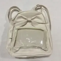 リボン付きホワイトリュック　未使用
