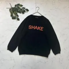 7397✾インザマーケット✾Vネックニット【M】ブラック/立体刺繍/綿100