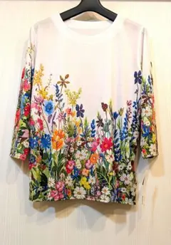レオナール❝風❞チュニック花柄お好きな方へ白地花々新品チュニックフリーサイズ