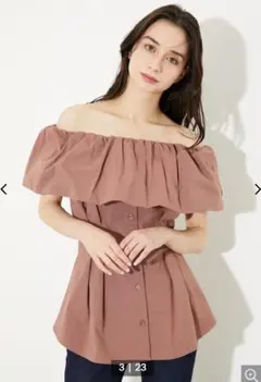 rienda バルーンフリルペプラムBLS/BRN