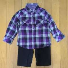 BeBe　べべ　セットアップ　長袖シャツ　半ズボン　110cm