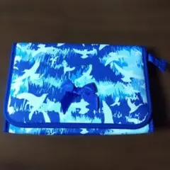 ミラー付メイクポーチ　NaRaYa海鳥柄 バードプリント ポーチ【未使用】