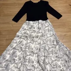 JUSGLITTY ニットワンピース　ロング　ブラック