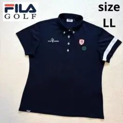 美品　フィラゴルフ　半袖 ボタンダウンシャツ　LL ネイビー　ゴルフウェア