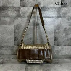 Chloe メタリック リボン レザー ショルダーバッグ　 RG750のサムネイル